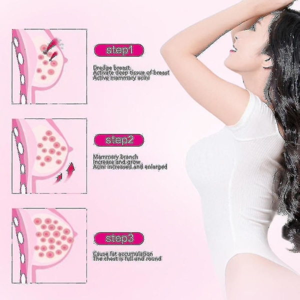 Electric Chest Enlarge Massager Breast Enhancer Booster Heating Breast Stimulator Pink Plug in