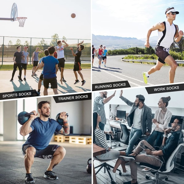 3 Par Herre Løbe Sportsstrømper Vandrestrømper Åndbare Træningsstrømper Atletiske Arbejds Ankel Lavt Skårne Strømper Grey 6-8