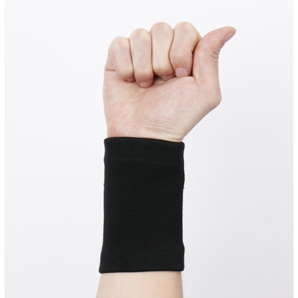 1 par träningshandledsskydd, svart polyesterfiber utomhussporter superelastisk flexibel stickning handledssmärta lindring handledsskyddsskena stöd
