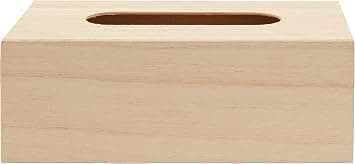 Servettförpackning med bas, trä, beige, 19,5 x 12,5 x 8,5 cm