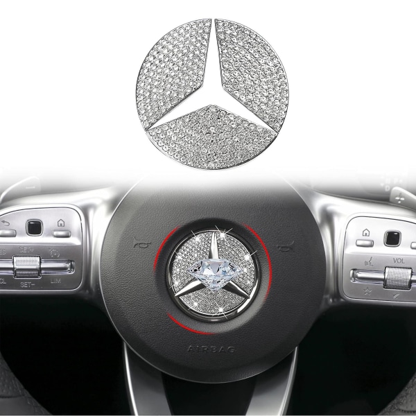 Crystal rattemblem kompatibel med bilinredningstillbehör Crystal Diamond billogotyp Large Benz