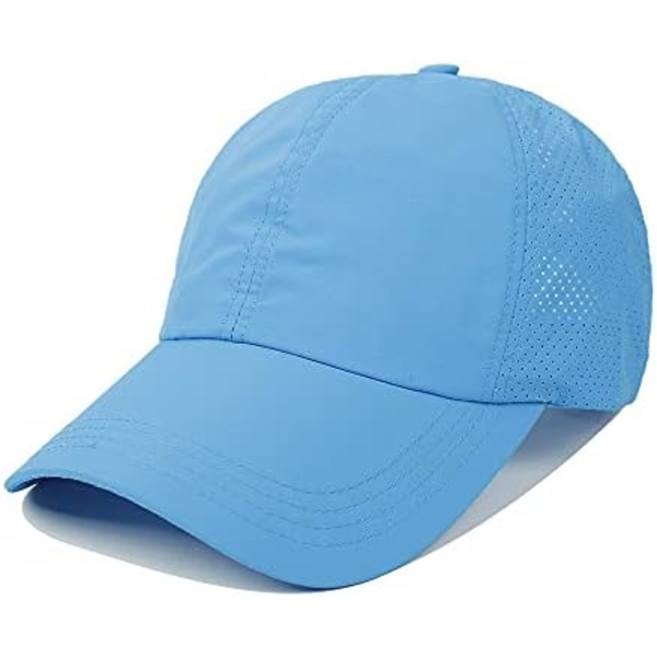 Blå (Hovedomkreds: 57-58 cm) Baseball Cap Dame Herre Unisex Sommer Cap Anti UV Sports Cap Hestehale Cap til Løb Golf Cykling Vandring