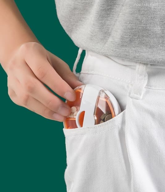 Orange Vit Pill Splitter Plast Rund Pill Cutter Pill Splitter Pill Cutter