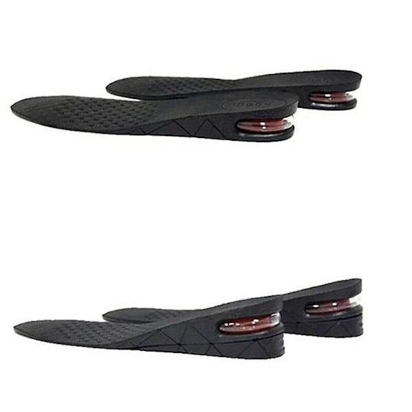 Unisex 3cm 5cm 7cm eller 9cm klackhöjd ökning sko lyft innersula insatser (svart) 2 Layer(5cm)