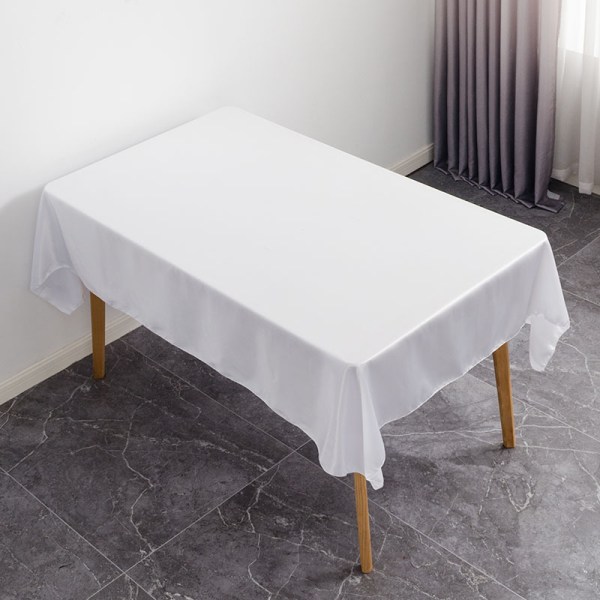 Blank rektangulär duk enfärgad (vit 145cmX220cm), tvättbart tyg, polyester