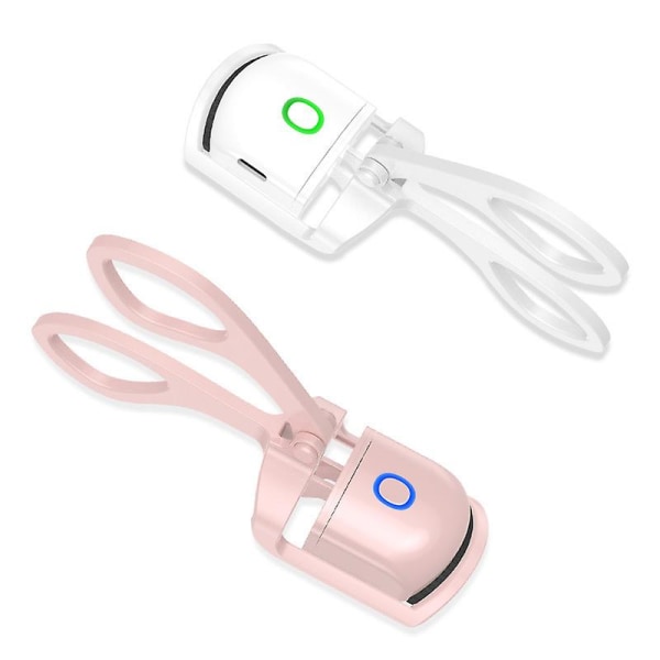 Uppvärmd ögonfransböjare USB Uppladdningsbar elektrisk ögonfransböjare med ögonfransskam för kvinnor tjejer Pink