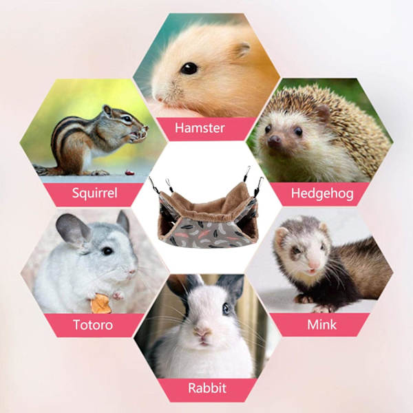 Marsun riippumatto | 3-kerroksinen lämmin marsun riippumatto leikkimiseen ja lepäämiseen, pieneläinriippumatto, pieni makuupussi pienille lemmikeille.