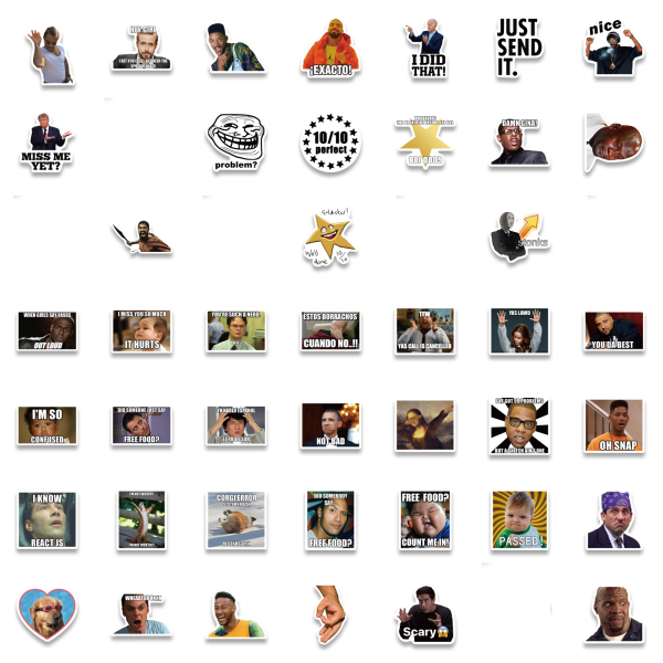200st roliga meme-klistermärken för bärbar dator, trendiga vinylklistermärken för dator, telefoner, macbooks (vattentät)