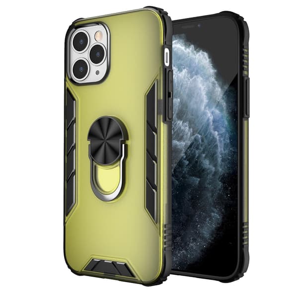 2-Pack iPhone 12/12 PRO Skal Gul med hållare. Gul