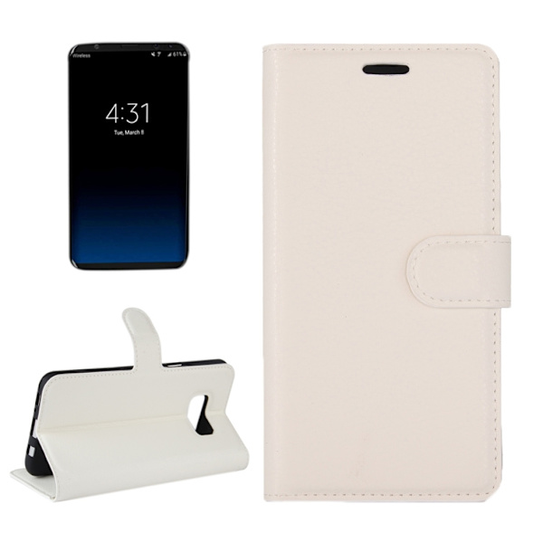 Samsung S8 Plus  Plånbok Läder Vit (OBS Stora modellen 6,2 tum)