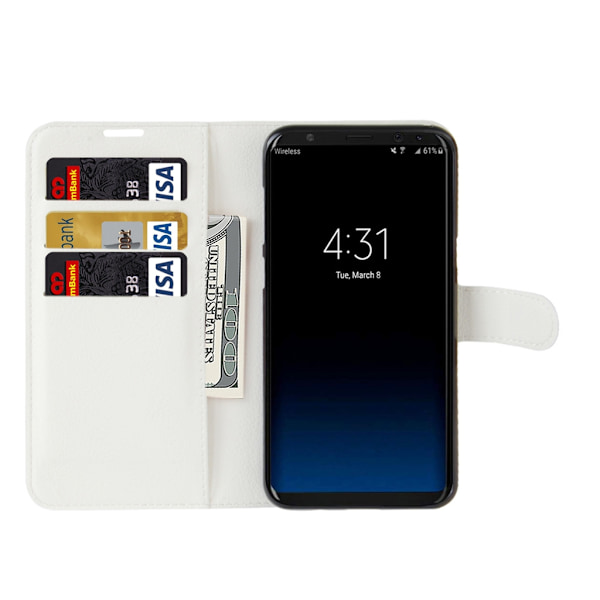 Samsung S8 Plus  Plånbok Läder Vit (OBS Stora modellen 6,2 tum)
