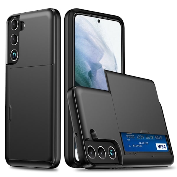 Samsung S24 Pansarskal med korthållare svart
