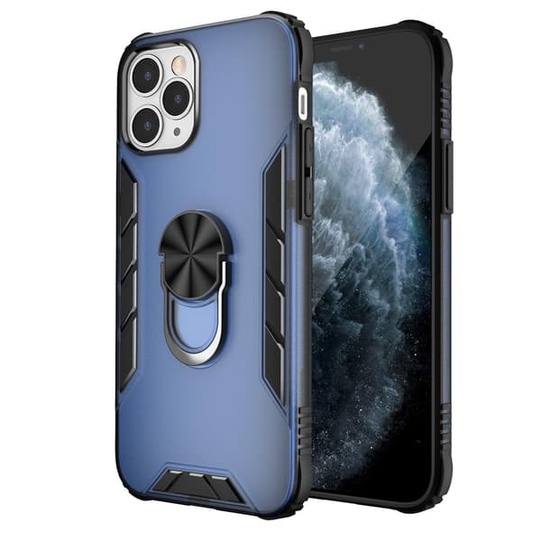 2- Pack iPhone 12/12 PRO Skal Blå med hållare. Mörkblå