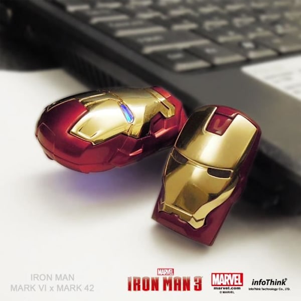 USB nøgle - IRON MAN - Mark 42 - Udtrækkelig 8GB - Hjelm design - Superhelt