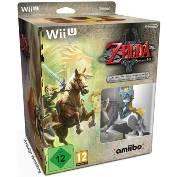 The Legend of Zelda Twilight Princess HD Wii U-spel + Wolf Link Amiibo + ljud-CD