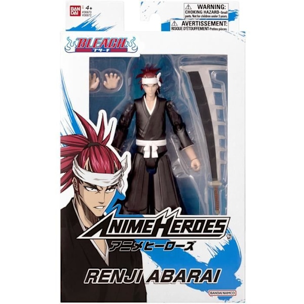 Anime Heroes -hahmo 17 cm - Abarai Renji - Valkaisuaine - BANDAI Svart