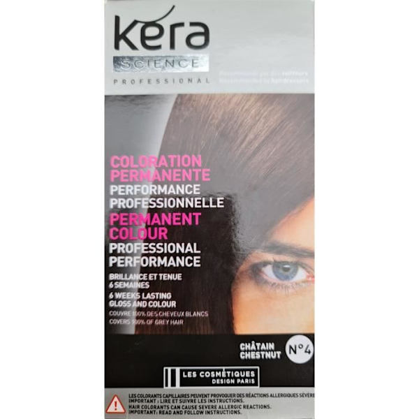 Kéra science - Professional Performance Permanent Hårfarve - Brun N°4 - Mörkblond