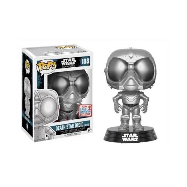Figurine - FUNKO - Dødsstjerne Droid Hvid Chrome Exclu Pop - 10cm - Star Wars - Vinyl Vit
