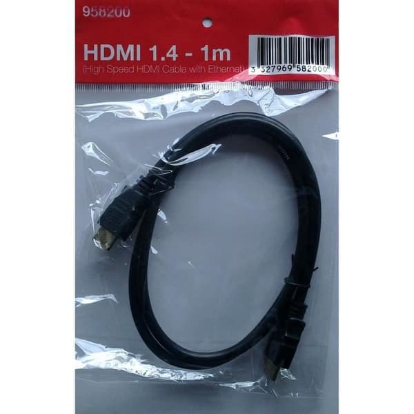 HDMI-kabel - OPTEX - 1 meter - Mandlige guldforbindelser - Høj definition - Sort Svart