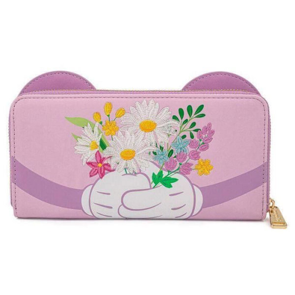 Lompakko - Loungefly - Disney Minnie pitelee kukkia - Pehmeä - 15x10cm - Naiset Svart