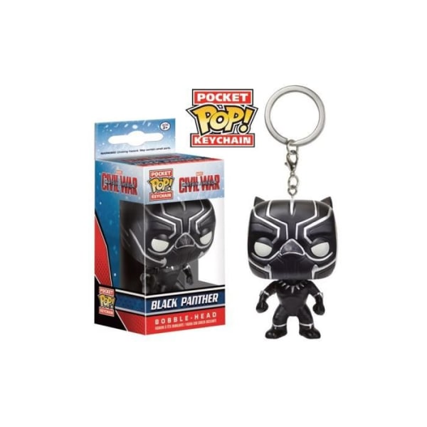 Captain America Nøglering - Civil War - Black Panther Pocket Pop 4cm