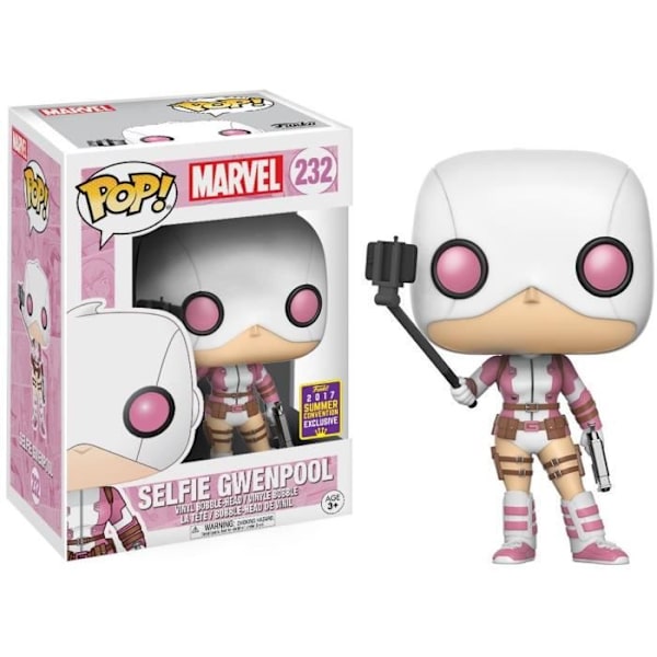 Figurko Funko Pop! Marvel: Gwenpool Selfie vitt och rosa
