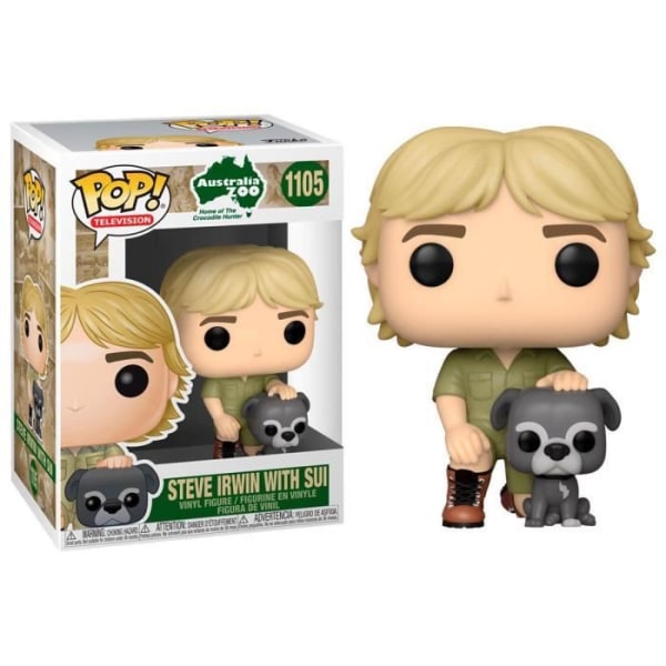 POP Steve Irwin figur med Sui - FUNKO - Samlarleksak - 9cm - Svart svart