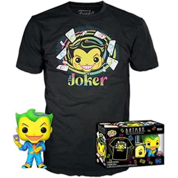 Funko Pop! + T-shirt DC Comics Batman The Animated Series - The Joker (Blacklight) Storlek XL