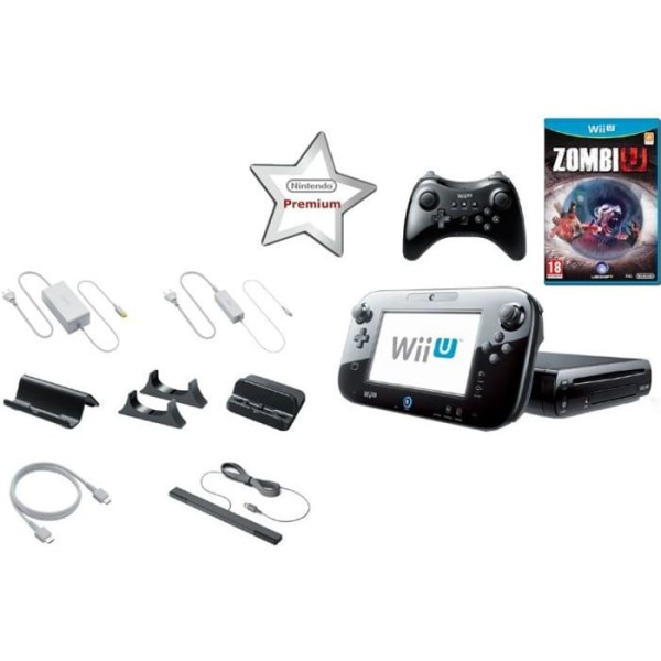 Wii U Premium Console Zombi U Pack Svart - Nintendo - 32 GB - Zombi U-spel - Svart Wii U Pro fjärrkontroll