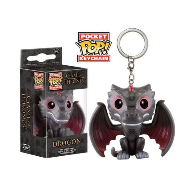 Nøgleæble - FUNKO - Drogon Pocket Pop - 4cm - Solgt i vinduesæske - Sort