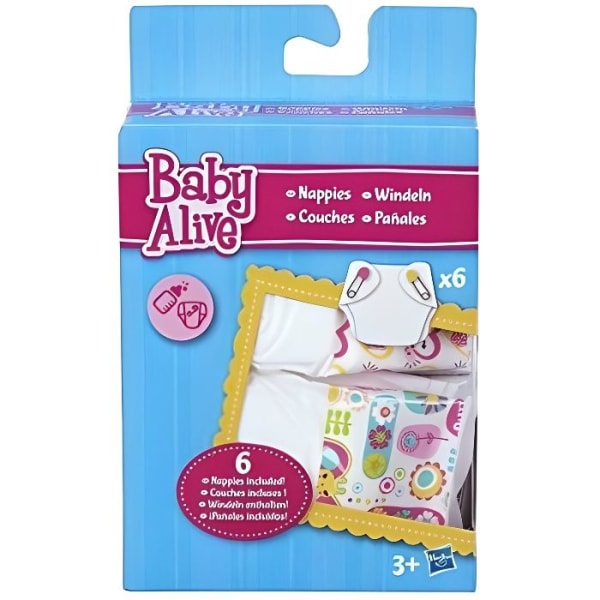 Paket med 6 blöjor för Poupon - Baby Alive - HASBRO - för tjejer - från 18 månader