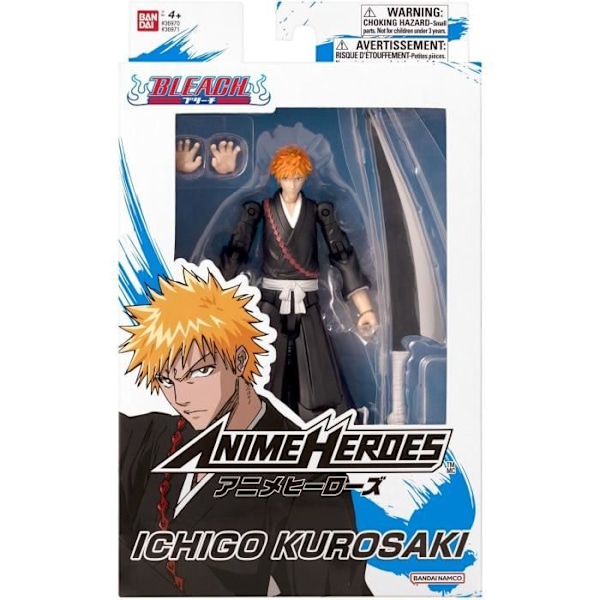 Anime Heroes statyett 17 cm - Kurosaki Ichigo - Bleach - BANDAI Svart