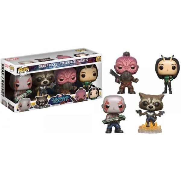 Funko Pop! Guardians of the Galaxy Vol 2 - Paket med 4 figurer - Drax, Mantis, Rocket och Taserface