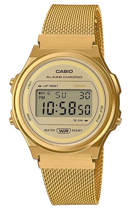 CASIO Vintage -klocka - Multifunktionell - Guld gyllene