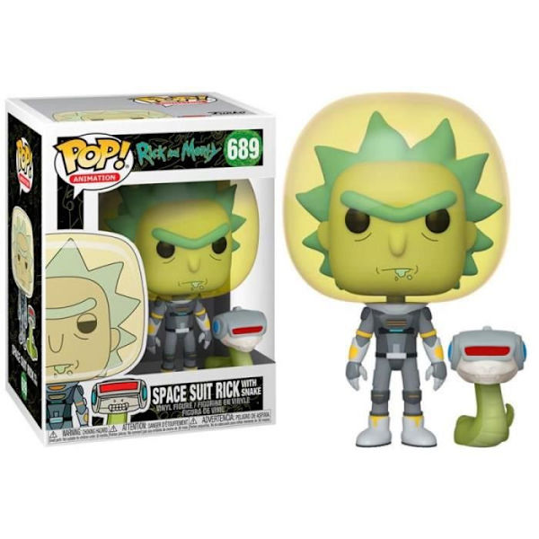RICK & MORTY -hahmo - Bobble Head POP N° 689 - Avaruuspuku Rick w/Snake