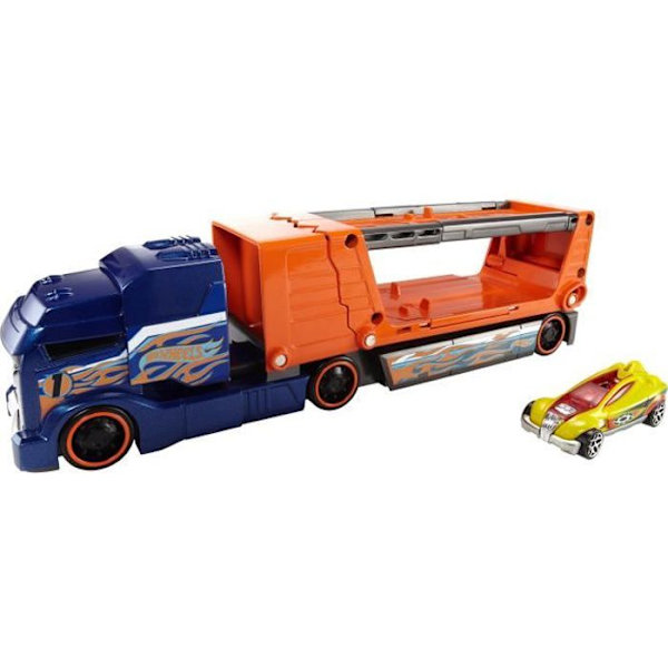 Hot Wheels - Super Crash Transporters - Mattel - Lastbil, der skubber biler ud - Dreng - fra 3 år og opefter Flerfärgad