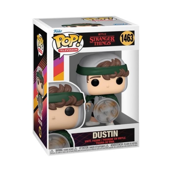 Funko Pop! TV: Stranger Things - Hunter Dustin (med sköld) - Grå - Vuxen - Unisex Flerfärgad