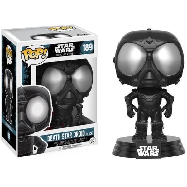 Figurine Funko Pop! Star Wars Rogue One : Dødsstjernedroid (Sort) svart och grått