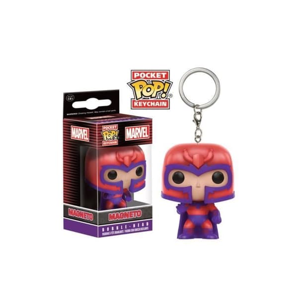 Nøglevedhæng Marvel - FUNKO - Magneto Pocket Pop - Vinyl - Sort - 4cm Svart