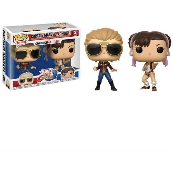 2 Figuren Funko Pop! Marvel VS Capcom: Captain Marvel VS Chun-Li
