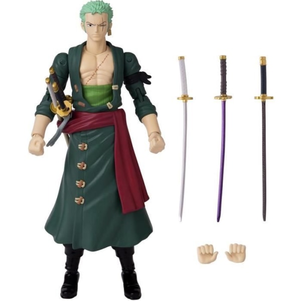 Anime Heroes -hahmo 17 cm - Roronoa Zoro - BANDAI One Piece Flerfärgad