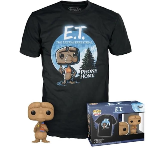 Funko Pop E.T. T-shirt med figur - Storlek XL - Svart N/A M