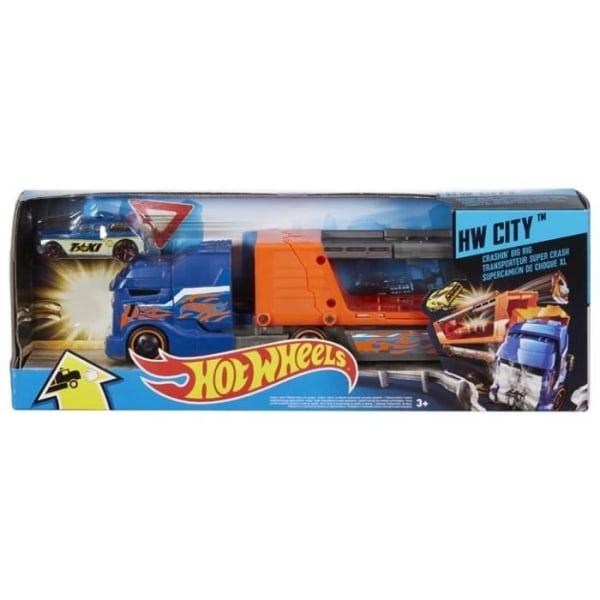 Hot Wheels - Super Crash Transporters - Mattel - Kuorma-auto, joka heittää ulos autoja - Poika - 3-vuotiaat ja sitä vanhemmat Flerfärgad