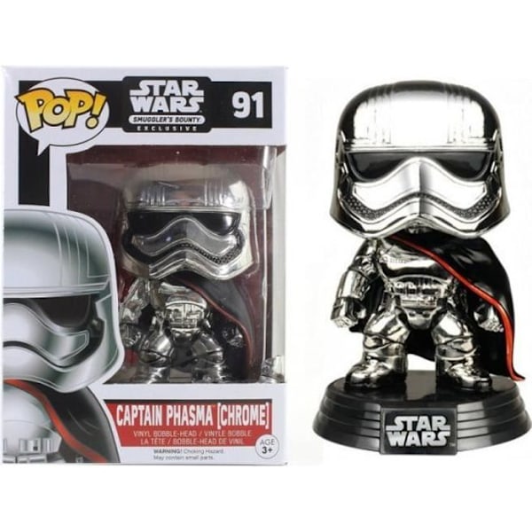 Star Wars-figur - Captain Phasma Chrome Smuggler's Bounty Exklusiv Pop 10 cm - FUNKO Krom