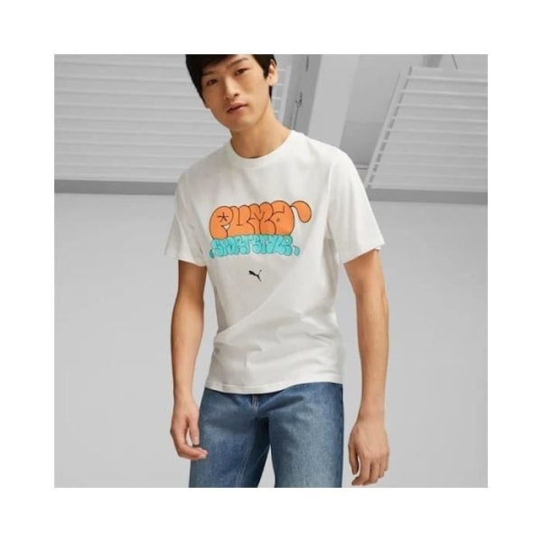 PUMA T-shirt Graffititröja Vit, Gul, Blå 62251302 Vit M