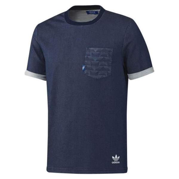 adidas Originals FTD herr-t-shirt AJ7720 - Denimblå - Rund hals och bröstficka Blå S