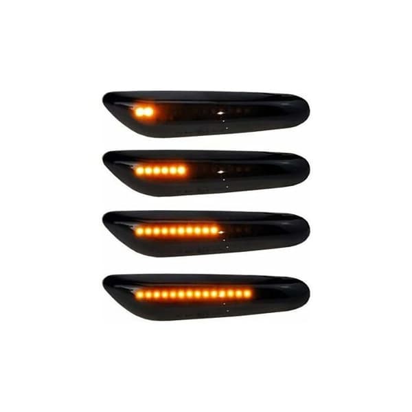 Dynamiska LED-sidoblinkers, 2 orange LED-blinkers, 16 lysdioder, 2835SMD, rökfärgad finish för E90, E91, E92, E60, E87, E82, E46 SB