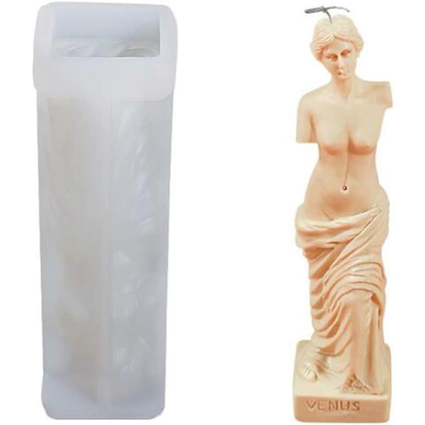 Silikone stearinlysform 3D romersk søjlefremstillingsform kagedekoration stearinlysfremstillingsartikler (Venus)