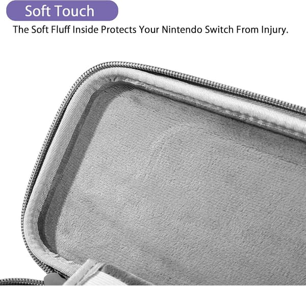 Etui til Nintendo Switch/Switch OLED, KondaTech Farverigt Switch Bæreetui, Beskytter Switch Konsol, Opbevarer 10 Spillekort (Pink + Lilla)
