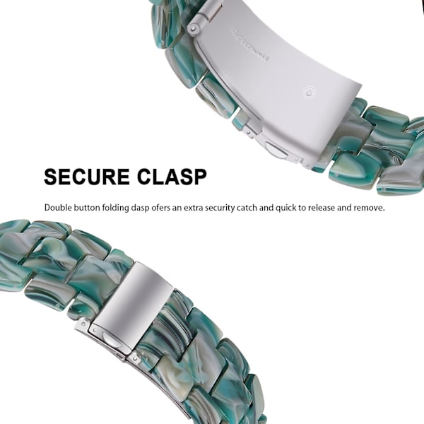 Udskiftningsrem til Garmin Vivoactive 4 - 22mm Vandtæt Resin Urrem Green Style S Garmin Vivoactive 4